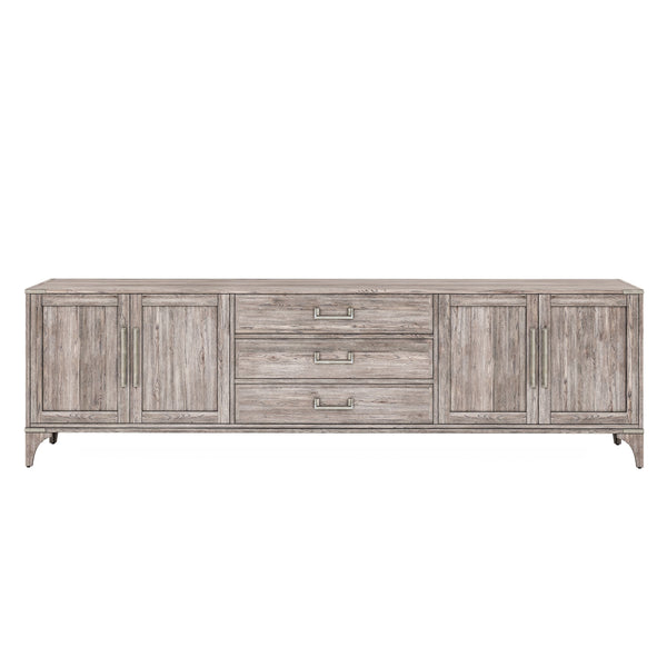 A.R.T. Furniture Sojourn Entertainment Cabinet - Transitional Design In Ashen Finish With Adjustable Shelves & Storage Gray Materials, Ash Solids With Knotty Oak Veneers 316423-2311