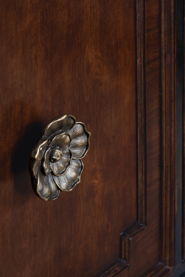 Hooker Furniture Charleston Cherry Entertainment Console With Solid-Wood Top, Soft-Close Doors, Ventilated Back Panel 6750-55472-00