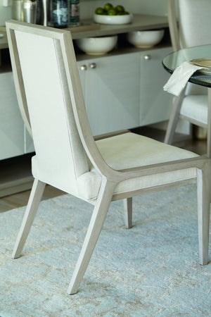 Bernhardt Bernhardt Curved Axiom Side Chair — Linear Gray Frame, Neutral Upholstery, Ergonomic Transitional Design 381565