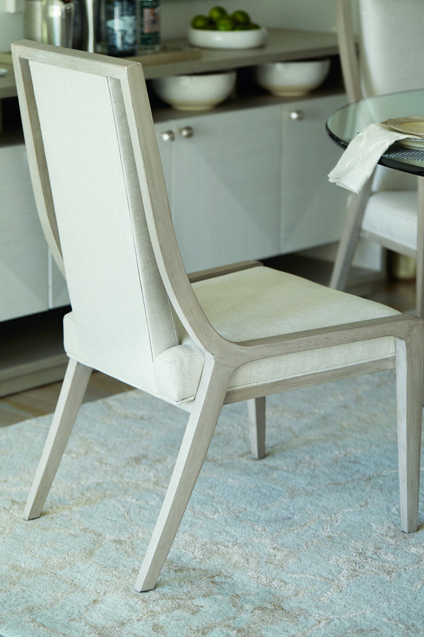 Bernhardt Bernhardt Curved Axiom Side Chair — Linear Gray Frame, Neutral Upholstery, Ergonomic Transitional Design 381565