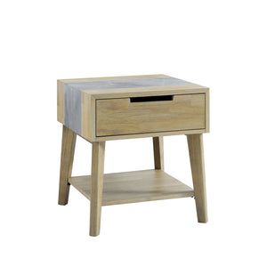 English Elm Steve Silver - Calgary - Sintered Stone Inlay Side Table - Brown