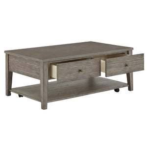 Homelegance By Top-Line Juniper Antique Grey Finish Grey Fiber Cement Table with Self Grey Wood