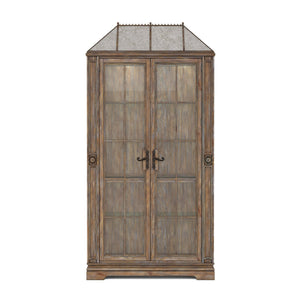 A.R.T. Furniture Architrave China Cabinet With Frosted Mirror, Dimmer Lights & Adjustable Shelves For Elegant Display Brown Material, Pine Solids And Veneer,Glass,Metal 277240-2608