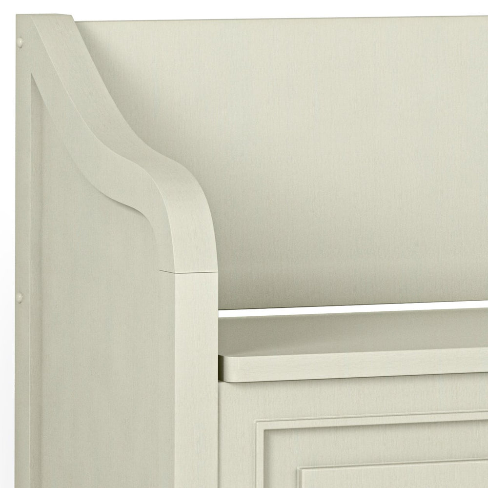 English Elm Connaught Entryway Storage Bench - Handcrafted Antique White Charm With Smart Storage & Seating B136P158532