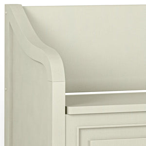 English Elm Connaught Entryway Storage Bench - Handcrafted Antique White Charm With Smart Storage & Seating B136P158532
