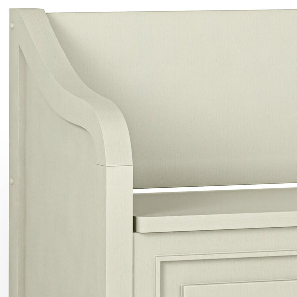English Elm Connaught Entryway Storage Bench - Handcrafted Antique White Charm With Smart Storage & Seating B136P158532