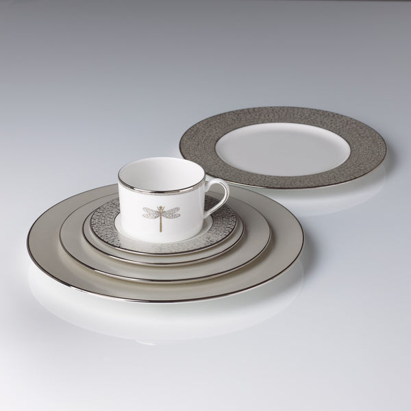 Lenox Kate Spade June Lane 5-piece Place Setting Taupe ,Grey, WHITE BONE CHINA 6258271