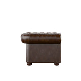 Homelegance By Top-Line Pietro Tufted Chesterfield Loveseat Brown Bonded leather