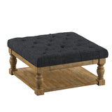 Cadeo Baluster Pine Tufted Storage Ottoman