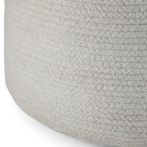 English Elm Serena Hand‑Braided Round Pouf Ottoman in Natural Jute — Durable Supportive Accent Seat for Living Areas White B136P159316