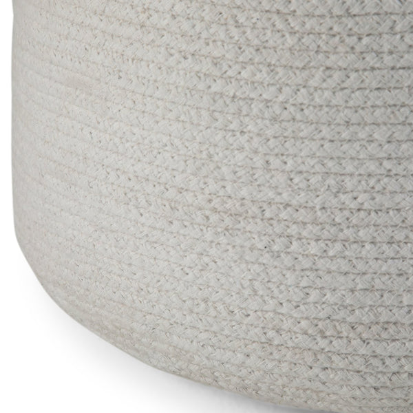 English Elm Serena Hand‑Braided Round Pouf Ottoman in Natural Jute — Durable Supportive Accent Seat for Living Areas White B136P159316