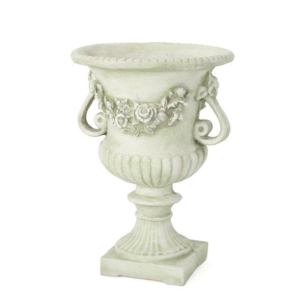 English Elm Buena Vista Handcrafted Urn Planter Sculptural Indoor Outdoor Garden Focal Piece 62166.00WHI
