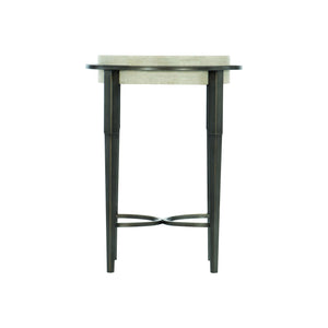 Bernhardt Bernhardt Barclay Accent Table With Honed Travertine Top & Antique Pewter Base, 18" Square 512112
