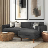 Hearth and Haven Euphorique Upholstered Right Sectional Sofa with 2 Bolster Pillows and 3 Loose Back Cushions B136P159598 Charcoal Grey