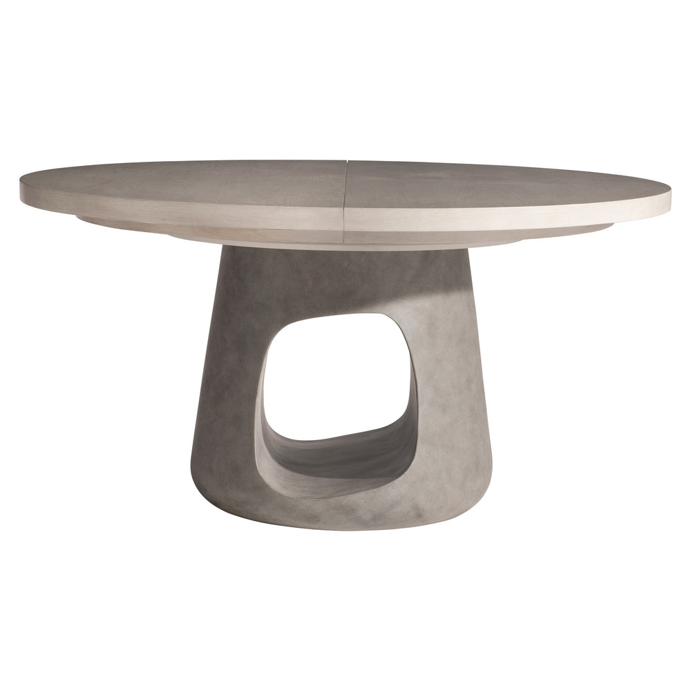 Bernhardt Bernhardt Sereno Round Dining Table With Walnut Lutra Top & Sasso Teardrop Base, 60" Expandable K1944