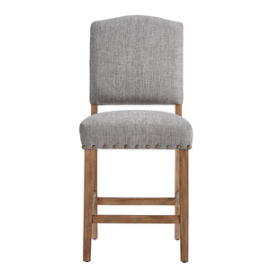 Homelegance By Top-Line Nicklaus Premium Nailhead Upholstered Counter Height Chairs (Set of 2) Light Natural Wood