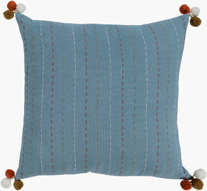 Surya Dhaka 18" Square Accent Pillow - Luxurious 100% Cotton With Exotic Indian Design For Home Decor Burnt Orange Cotton,Cotton Dh003-2222p