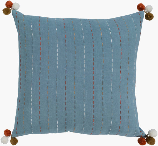 Surya Dhaka 18" Square Accent Pillow - Luxurious 100% Cotton With Exotic Indian Design For Home Decor Burnt Orange Cotton,Cotton Dh003-2222p