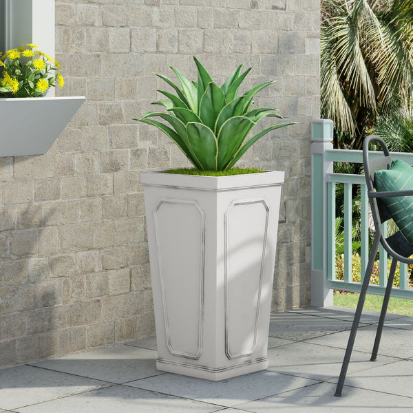 English Elm Mgo Handcrafted Tall Outdoor Planter for Patios Entryways and Garden Borders 63425.00WHI