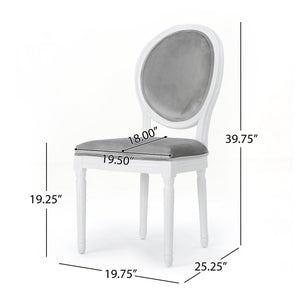 English Elm Christopher Knight Home® - Kd Dining Chair Set Of 2 - Elegant Upholstered Velvet With Iconic Round Backrest, Fluted Legs 60352.00NVLTHGRY