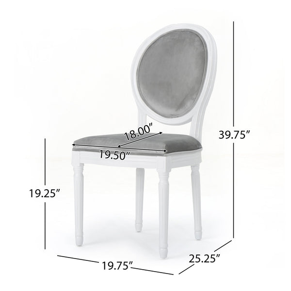 English Elm Christopher Knight Home® - Kd Dining Chair Set Of 2 - Elegant Upholstered Velvet With Iconic Round Backrest, Fluted Legs 60352.00NVLTHGRY