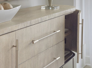 Hooker Furniture Modern Mood Server Elegant Quartered Oak Sideboard With Wire-Brushed Texture, Pewter Accents, Storage Delight Light Brown 6850-75907-80