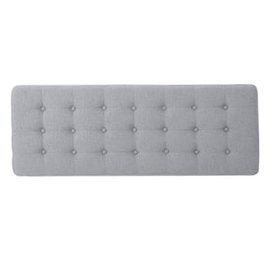 English Elm Ottoman Tufted Upholstered Bench with Birch Frame Mid-century Style for Bedroom Entry 60407.00LGY