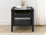 English Elm Steve Silver - Garvine - Sintered Stone End Table - Black