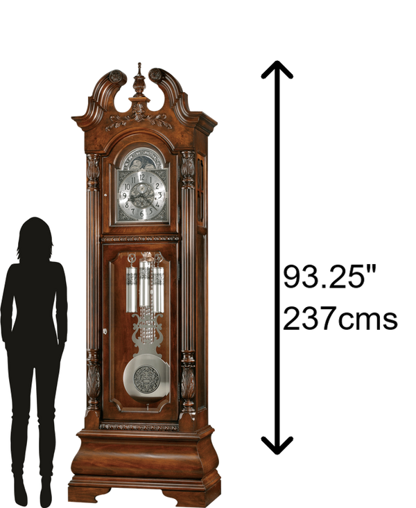 Hekman Furniture 611132 Coolidge Grandfather Clock - Elegant Wood Design, Triple-chime Movement & Custom Nameplate Included Hampton Cherry Coolidge Grandfather Clock 611132