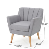 Christopher Knight Home® - Noble House - Merel Mid Century Modern Light Grey Fabric Club Chair