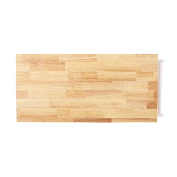 English Elm Christopher Knight Home® - Kitchen Island Cart with Solid Rubberwood Top, 41.75" Mobile Island with Drawer, Cabinet, Shelves & Wheels White 67756.00NATWHT