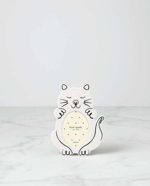 Lenox Kate Spade Wild Things 4x3 Cat Picture Frame OFF WHITE PORCELAIN 897465