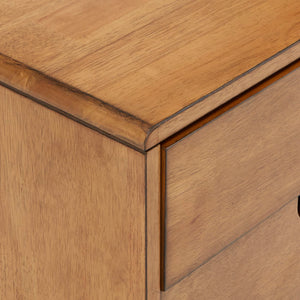 Homelegance By Top-Line Lucien Oak Finish 2-Drawer Nightstand Natural Rubberwood