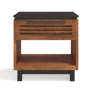 Legends Furniture Bridgevine Home Graceland 24" Side Table, Fully Assembled, Black With Bourbon Finish Black And Bourbon, Black And Brown Poplar Solids And Okoume Veneers Gc4110.Bnb
