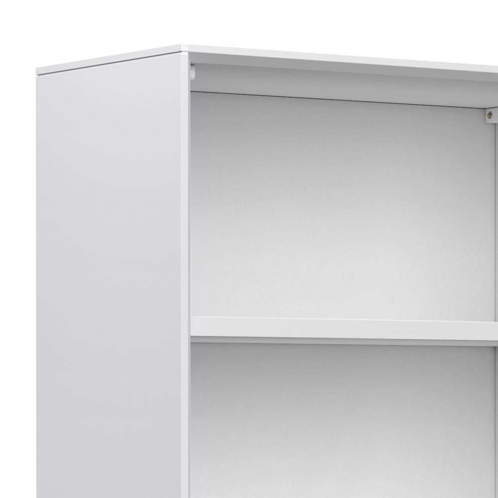 English Elm Banting Mid Century Modern Bookcase - White, Stylish Storage With Adjustable Shelves & Drawers B136P158468
