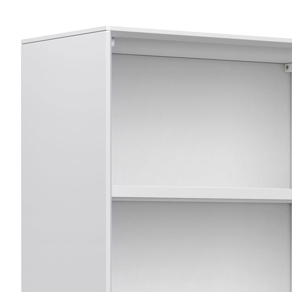 English Elm Banting Mid Century Modern Bookcase - White, Stylish Storage With Adjustable Shelves & Drawers B136P158468