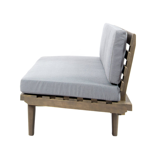 English Elm Hillcrest Solid Acacia Corner Sofa with Built-in Side Table for Outdoor Living 61288.00L