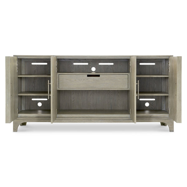 Bernhardt Bernhardt Albion Buffet Pewter Finish — Breakfront White Oak Storage Console With Soft-Close Doors 311132