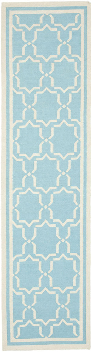 Safavieh Dhurries 545 Hand Woven Flat Weave  Rug Light Blue / Ivory DHU545B-26