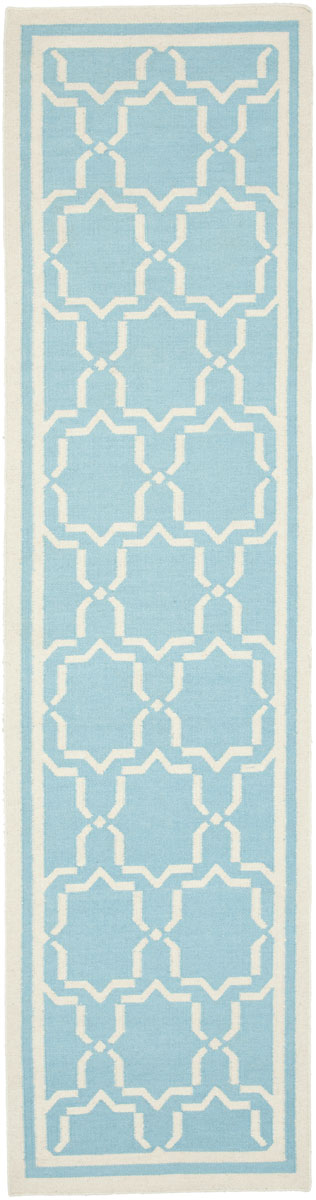 Safavieh Dhurries 545 Hand Woven Flat Weave  Rug Light Blue / Ivory DHU545B-26
