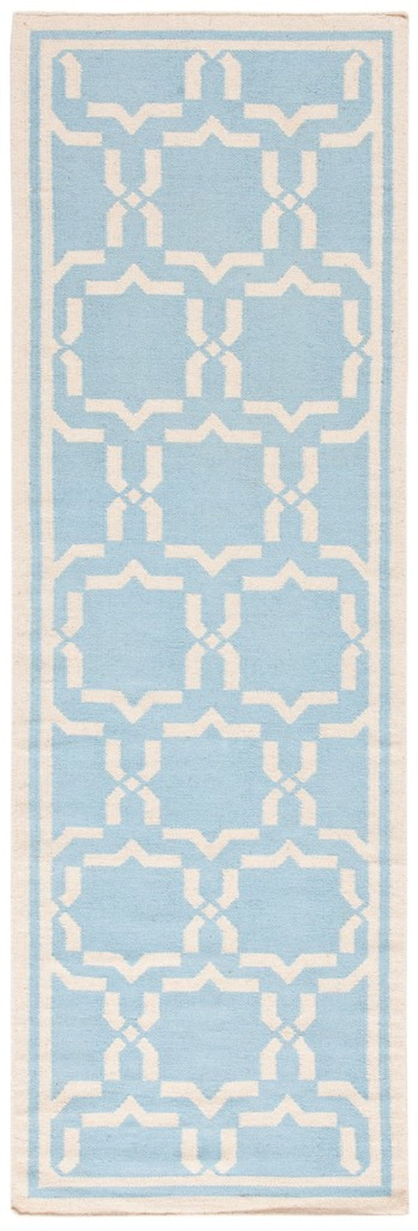 Safavieh Dhurries 545 Hand Woven Flat Weave  Rug Light Blue / Ivory DHU545B-26
