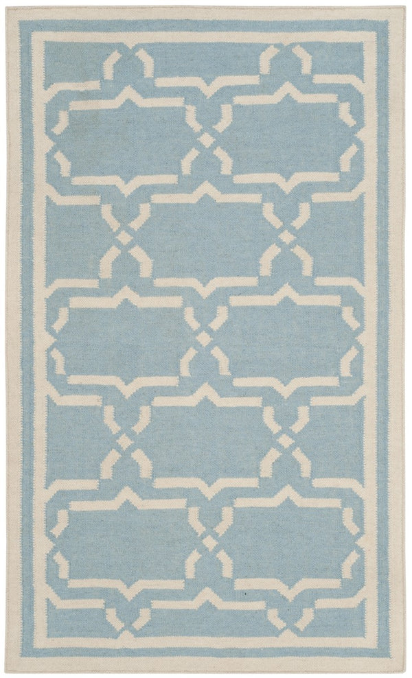 Safavieh Dhurries 545 Hand Woven Flat Weave  Rug Light Blue / Ivory DHU545B-26