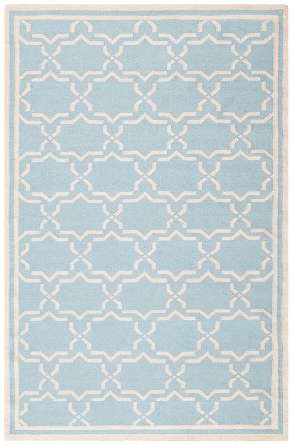 Safavieh Dhurries 545 Hand Woven Flat Weave  Rug Light Blue / Ivory DHU545B-26