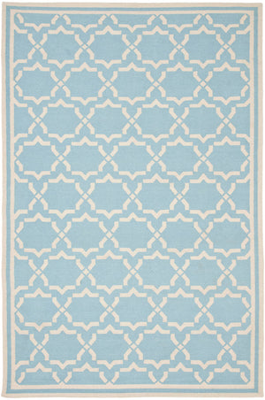 Safavieh Dhurries 545 Hand Woven Flat Weave  Rug Light Blue / Ivory DHU545B-26