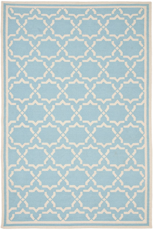 Safavieh Dhurries 545 Hand Woven Flat Weave  Rug Light Blue / Ivory DHU545B-26