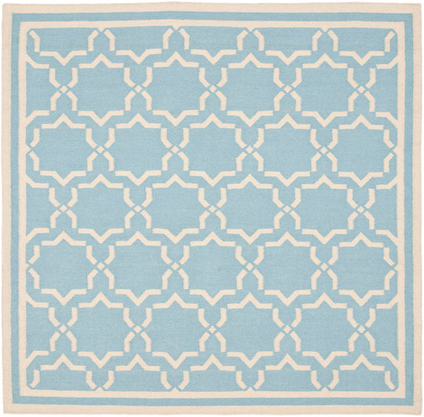 Safavieh Dhurries 545 Hand Woven Flat Weave  Rug Light Blue / Ivory DHU545B-26