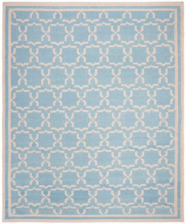 Safavieh Dhurries 545 Hand Woven Flat Weave  Rug Light Blue / Ivory DHU545B-26