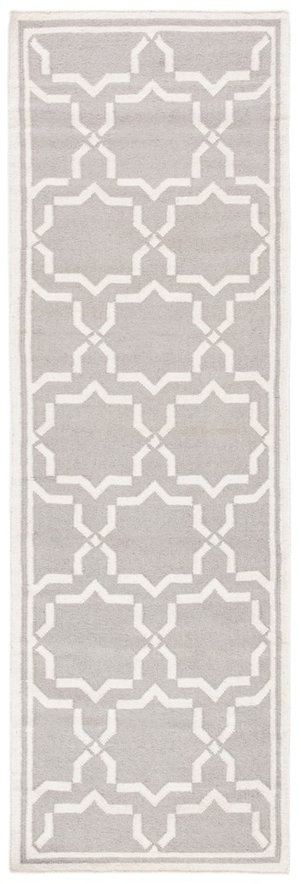 Safavieh Dhurries 545 Hand Woven Flat Weave  Rug Grey / Ivory DHU545G-26