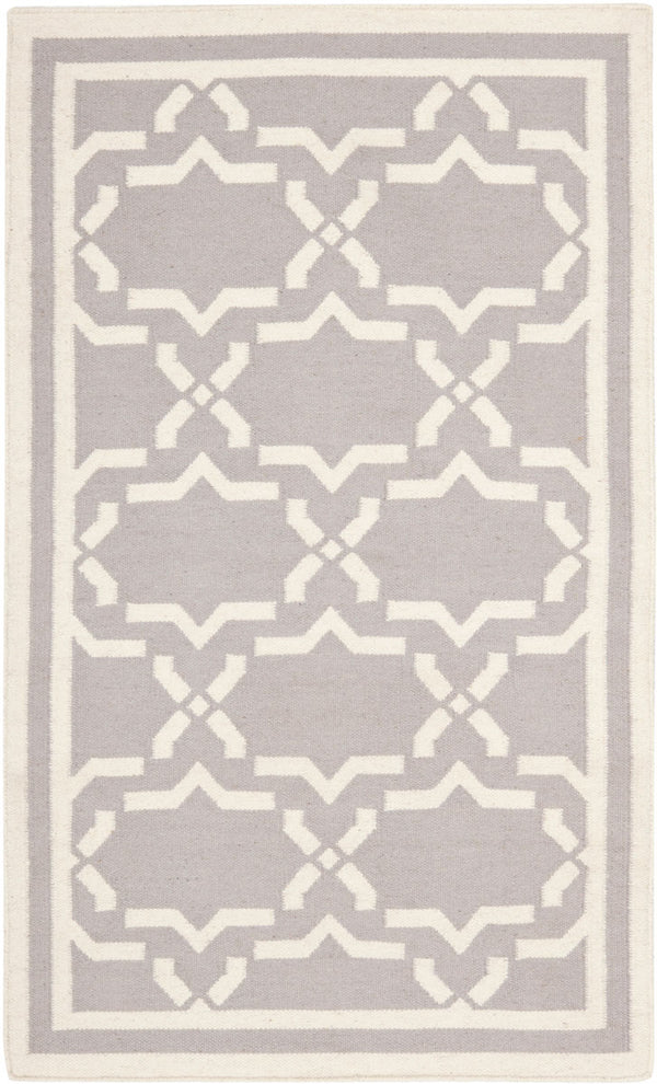 Safavieh Dhurries 545 Hand Woven Flat Weave  Rug Grey / Ivory DHU545G-26