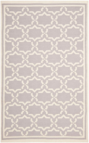 Safavieh Dhurries 545 Hand Woven Flat Weave  Rug Grey / Ivory DHU545G-26